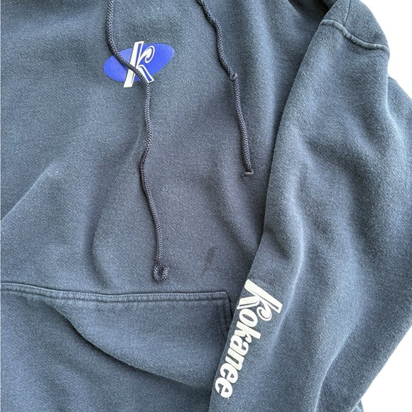 VTG 90s Kokanee Promo Hoodie Boxy Cropped Fit XL - Picture 6 of 7